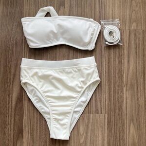 White Bridal Bachelorette 2 piece bikini swim suit